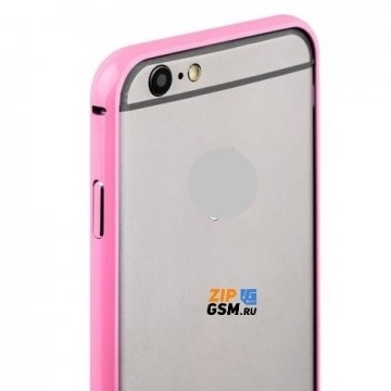 Бампер iPhone 6/6s Fashion Case металлический (малиновый с золотой полосой)