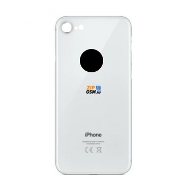 Задняя крышка корпуса iPhone 8 (ув. вырез камеры. стекло, логотип) (белый) ориг