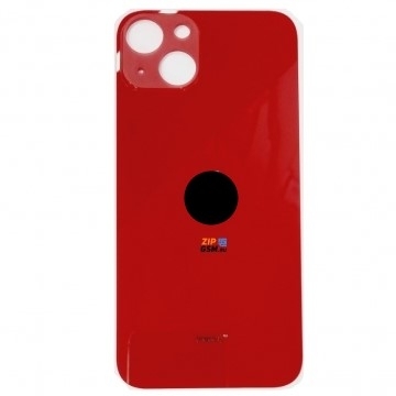 Задняя крышка корпуса iPhone 13 (ув. вырез камеры. стекло, логотип) (красный) ориг