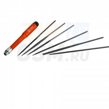 Набор надфилей с зажимной пластмассовой ручкой (7 предметов) ЗУБР 