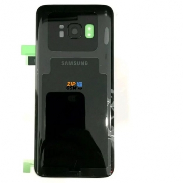 Задняя крышка корпуса Samsung SM-G950F Galaxy S8 (черный) со стеклом камеры (премиум)