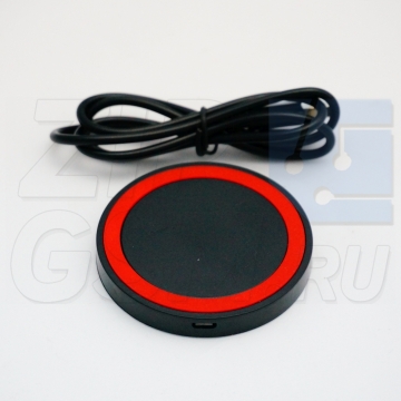 Беспроводное зарядное устройство стандарта Qi, круглое (черный)