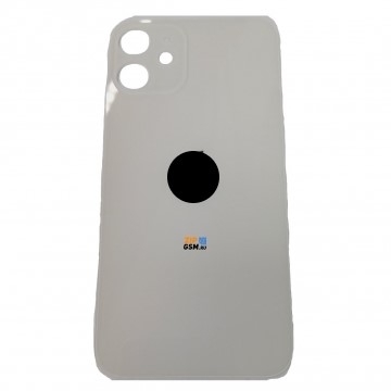 Задняя крышка корпуса iPhone 12 mini (ув. вырез камеры. стекло, логотип) (белый)