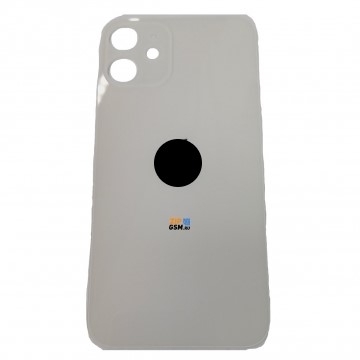 Задняя крышка корпуса iPhone 12 mini (ув. вырез камеры. стекло, логотип) (белый) ориг