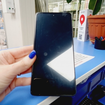 Дисплей Samsung SM-A525F Galaxy A52 в сборе с тачскрином и рамкой (черный)  Oled Full Size Service Pack