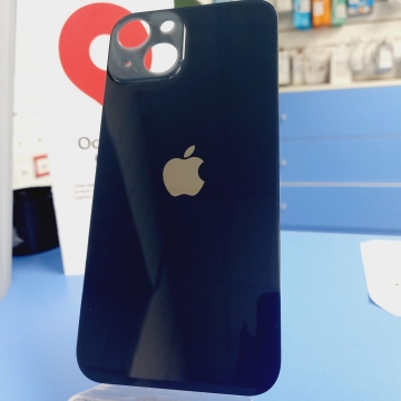 Задняя крышка корпуса iPhone 13 (ув. вырез камеры. стекло, логотип) (черный) ориг
