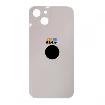 Задняя крышка корпуса iPhone 13 (ув. вырез камеры. стекло, логотип) (розовый) ориг