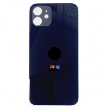Задняя крышка корпуса iPhone 12 (ув. вырез камеры. стекло, логотип) (черный) ориг