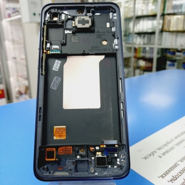 Дисплей Samsung SM-A556F Galaxy A55 в сборе с тачскрином в рамке (синий) OLED Full Size 1:1 Service pack