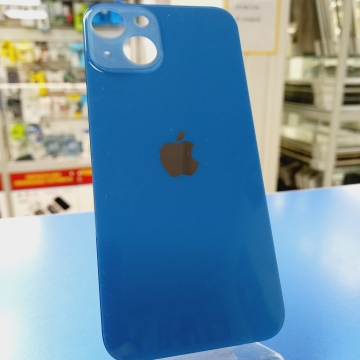 Задняя крышка корпуса iPhone 13 (ув. вырез камеры. стекло, логотип) (синий) ориг