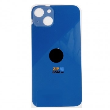 Задняя крышка корпуса iPhone 13 (ув. вырез камеры. стекло, логотип) (синий) ориг
