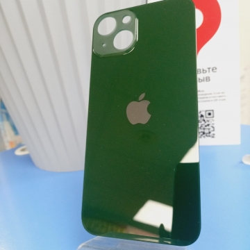 Задняя крышка корпуса iPhone 13 (ув. вырез камеры. стекло, логотип) (зеленый) ориг