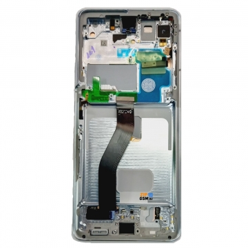 Дисплей Samsung SM-G998B Galaxy S21 Ultra в сборе с тачскрином (серебро) оригинал АСЦ p/n GH82-26035B