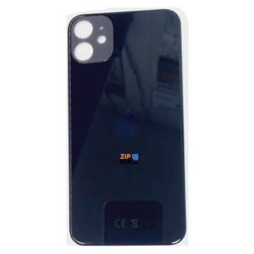 Задняя крышка корпуса iPhone 11 (ув. вырез камеры. стекло, логотип) (черный) ориг