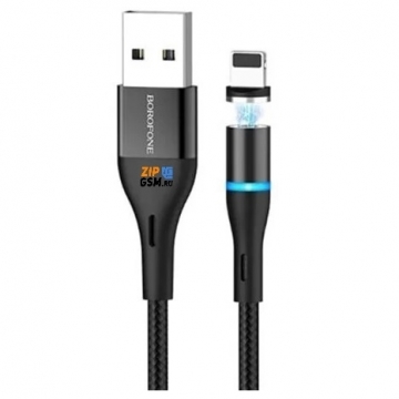 Кабель USB - Lightning 8-pin BOROFONE BX41 Amiable магнитный (1м, 2.4A PVC) черный
