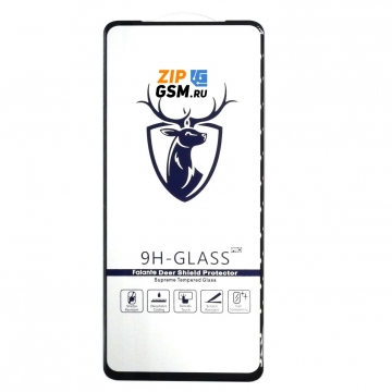 Защитная пленка Huawei Honor 10X Lite (DNN-LX9)/ P Smart 2021 (PPA-LX1) (стеклянная Gorilla Glass) полная наклейка закаленное (черный)