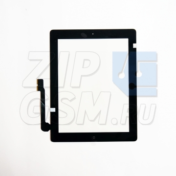 Тачскрин iPad 3/ iPad 4 с кнопкой Home для iPad3 (черный) ориг