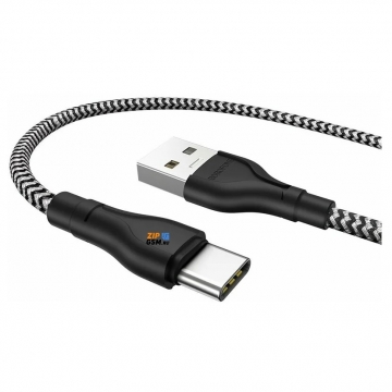 Кабель USB - USB Type-C BOROFONE BX39 (1м 3A) в оплетке, черно-белый