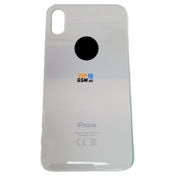 Задняя крышка корпуса iPhone XS (ув. вырез камеры. стекло, логотип) (белый) ориг
