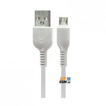 Кабель USB - micro USB Krutoff flip double-sided (двухсторонний разъем USB и micro USB) белый (1m)
