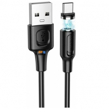 Кабель USB - USB Type-C BOROFONE BX41 Amiable магнитный (1.2м 3A PVC) черный