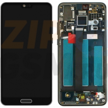 Дисплей Huawei P20 (EML-l29)  в сборе с тачскрином и рамкой (черный) оригинал АСЦ p/n 02351WKF