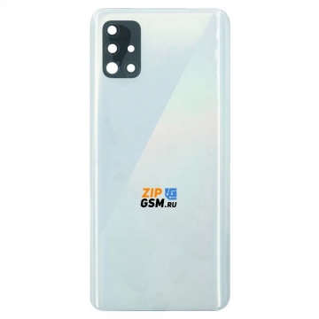 Задняя крышка корпуса Samsung SM-A515F Galaxy A51 со стеклом камеры (белый) премиум