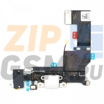 Шлейф iPhone SE с разъемами зарядки, гарнитуры и микрофоном (белый) ориг
